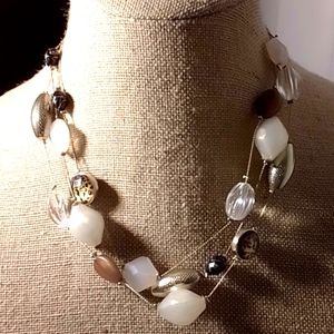 Gold Tone leopard 🐆 print brown clear off white beads